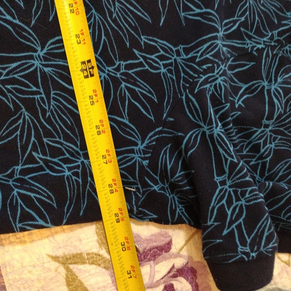 Tommy Hilfiger Polo Short Sleeve Blue Bamboo Print Size  3XLT check measurements - Picture 2 of 7